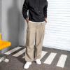 imageMens Baggy Cargo Pants Vintage Casual Drawstring Parachute Pant Loose Fit Jogger Streetwear Pants with PocketsKhaki