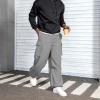 imageMens Baggy Cargo Pants Vintage Casual Drawstring Parachute Pant Loose Fit Jogger Streetwear Pants with PocketsLight Gray