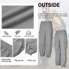imageMens Baggy Cargo Pants Vintage Casual Drawstring Parachute Pant Loose Fit Jogger Streetwear Pants with PocketsLight Gray