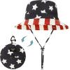 imageWaterproof Bucket Hat for Women Men Rain Hat Wide Brim Packable Sun Hat UV Protection Summer Beach Fishing Hiking Safari HatAmerican Flag