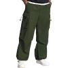 imageMens Baggy Cargo Pants Vintage Casual Drawstring Parachute Pant Loose Fit Jogger Streetwear Pants with PocketsArmy Green