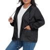 imageAmerican Trends Women Plus Size Light RainCoat Jackets Packable Hooded Waterproof Windbreaker for WomenA Black