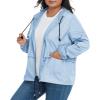 imageAmerican Trends Women Plus Size Light RainCoat Jackets Packable Hooded Waterproof Windbreaker for WomenBlue