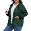 imageAmerican Trends Women Plus Size Light RainCoat Jackets Packable Hooded Waterproof Windbreaker for WomenDark Green
