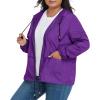 imageAmerican Trends Women Plus Size Light RainCoat Jackets Packable Hooded Waterproof Windbreaker for WomenDark Purple
