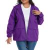 imageAmerican Trends Women Plus Size Light RainCoat Jackets Packable Hooded Waterproof Windbreaker for WomenDark Purple