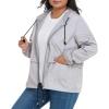 imageAmerican Trends Women Plus Size Light RainCoat Jackets Packable Hooded Waterproof Windbreaker for WomenGrey