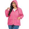 imageAmerican Trends Women Plus Size Light RainCoat Jackets Packable Hooded Waterproof Windbreaker for WomenHot Pink