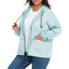 imageAmerican Trends Women Plus Size Light RainCoat Jackets Packable Hooded Waterproof Windbreaker for WomenMint Green