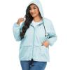imageAmerican Trends Women Plus Size Light RainCoat Jackets Packable Hooded Waterproof Windbreaker for WomenMint Green