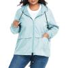 imageAmerican Trends Women Plus Size Light RainCoat Jackets Packable Hooded Waterproof Windbreaker for WomenMint Green
