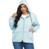 imageAmerican Trends Women Plus Size Light RainCoat Jackets Packable Hooded Waterproof Windbreaker for WomenMint Green