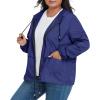 imageAmerican Trends Women Plus Size Light RainCoat Jackets Packable Hooded Waterproof Windbreaker for WomenNavy
