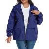 imageAmerican Trends Women Plus Size Light RainCoat Jackets Packable Hooded Waterproof Windbreaker for WomenNavy