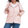 imageAmerican Trends Women Plus Size Light RainCoat Jackets Packable Hooded Waterproof Windbreaker for WomenPink