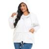 imageAmerican Trends Women Plus Size Light RainCoat Jackets Packable Hooded Waterproof Windbreaker for WomenWhite