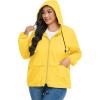 imageAmerican Trends Women Plus Size Light RainCoat Jackets Packable Hooded Waterproof Windbreaker for WomenYellow