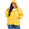 imageAmerican Trends Women Plus Size Light RainCoat Jackets Packable Hooded Waterproof Windbreaker for WomenYellow