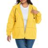 imageAmerican Trends Women Plus Size Light RainCoat Jackets Packable Hooded Waterproof Windbreaker for WomenYellow