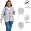imageAmerican Trends Women Plus Size Light RainCoat Jackets Packable Hooded Waterproof Windbreaker for WomenZ Light Blue Grey