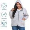 imageAmerican Trends Women Plus Size Light RainCoat Jackets Packable Hooded Waterproof Windbreaker for WomenZ Light Blue Grey