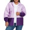 imageAmerican Trends Women Plus Size Light RainCoat Jackets Packable Hooded Waterproof Windbreaker for WomenZ Purple