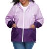 imageAmerican Trends Women Plus Size Light RainCoat Jackets Packable Hooded Waterproof Windbreaker for WomenZ Purple