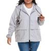 imageAmerican Trends Women Plus Size Light RainCoat Jackets Packable Hooded Waterproof Windbreaker for WomenGrey