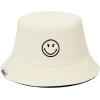 imageUnisex Bucket Hats Beach Summer Sun Hat with UV Protection for Women Men SmileyWorldBeigeblack