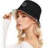 imageUnisex Bucket Hats Beach Summer Sun Hat with UV Protection for Women Men SmileyWorldBeigeblack