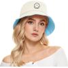 imageUnisex Bucket Hats Beach Summer Sun Hat with UV Protection for Women Men SmileyWorldBluebeige