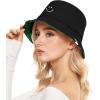 imageUnisex Bucket Hats Beach Summer Sun Hat with UV Protection for Women Men SmileyWorldGreenblack