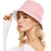 imageUnisex Bucket Hats Beach Summer Sun Hat with UV Protection for Women Men SmileyWorldPinkwhite