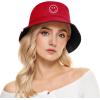 imageUnisex Bucket Hats Beach Summer Sun Hat with UV Protection for Women Men SmileyWorldRedblack