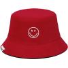 imageUnisex Bucket Hats Beach Summer Sun Hat with UV Protection for Women Men SmileyWorldRedblack