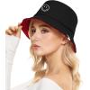 imageUnisex Bucket Hats Beach Summer Sun Hat with UV Protection for Women Men SmileyWorldRedblack