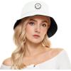 imageUnisex Bucket Hats Beach Summer Sun Hat with UV Protection for Women Men SmileyWorldWhiteblack