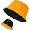 imageUnisex Bucket Hats Beach Summer Sun Hat with UV Protection for Women Men SmileyWorldYellowblack