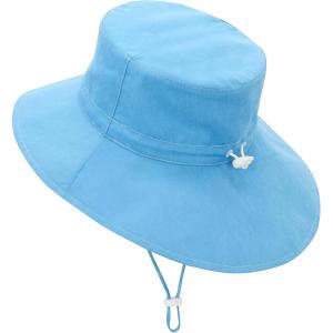 imageAmerican Trends Kids Sun Hat Toddler Wide Brim ampamp Adjustable UPF 50 Sun Protection Hat for Boys Girls 6 Months8 YearsBlue