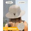 imageWomens Bucket Hat  Sun Protection Hat Packable Travel Beach Hats with Adjustable Drawstring for Hiking ampamp FishingA Black