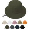 imageWomens Bucket Hat  Sun Protection Hat Packable Travel Beach Hats with Adjustable Drawstring for Hiking ampamp FishingArmy Green