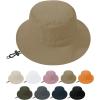 imageWomens Bucket Hat  Sun Protection Hat Packable Travel Beach Hats with Adjustable Drawstring for Hiking ampamp FishingKhaki
