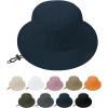 imageWomens Bucket Hat  Sun Protection Hat Packable Travel Beach Hats with Adjustable Drawstring for Hiking ampamp FishingNavy Blue