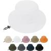 imageWomens Bucket Hat  Sun Protection Hat Packable Travel Beach Hats with Adjustable Drawstring for Hiking ampamp FishingWhite