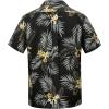 imageAmerican Trends Hawaiian Shirt for Men Short Sleeve Tropical Beach Shirts Mens Casual Button Down Summer Vacation Wear1 Black Palm Leaf