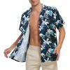 imageAmerican Trends Hawaiian Shirt for Men Short Sleeve Tropical Beach Shirts Mens Casual Button Down Summer Vacation Wear1 Navy Blue With White Lily