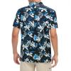 imageAmerican Trends Hawaiian Shirt for Men Short Sleeve Tropical Beach Shirts Mens Casual Button Down Summer Vacation Wear1 Navy Blue With White Lily