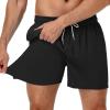 imageAmerican Trends Mens Swim Trunks with Compression Liner 5 inch Bathing Suits Swimming Swimwear Quick Dry Borad Shorts M2XLBlack