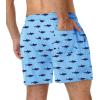 imageAmerican Trends Mens Swim Trunks with Compression Liner 5 inch Bathing Suits Swimming Swimwear Quick Dry Borad Shorts M2XLBlue Shark
