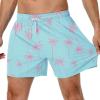 imageAmerican Trends Mens Swim Trunks with Compression Liner 5 inch Bathing Suits Swimming Swimwear Quick Dry Borad Shorts M2XLPink Coconut Tree